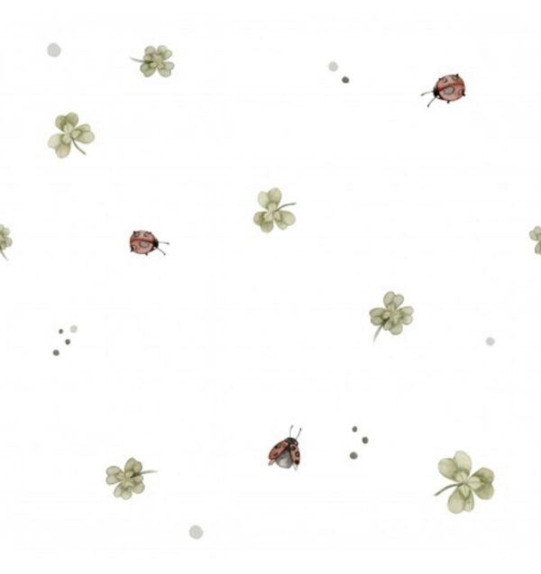 thumbnail (1) Mussola in cotone 100% QUADRIFOGLI E COCINELLE