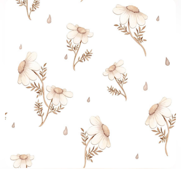 Mussola in cotone o in bamboo MARGHERITE bianco