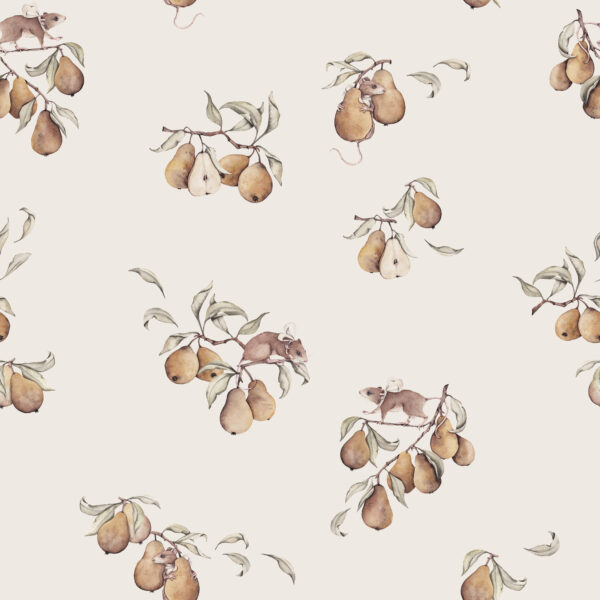 z myszkami 40x40 KREM Pere con topini beige