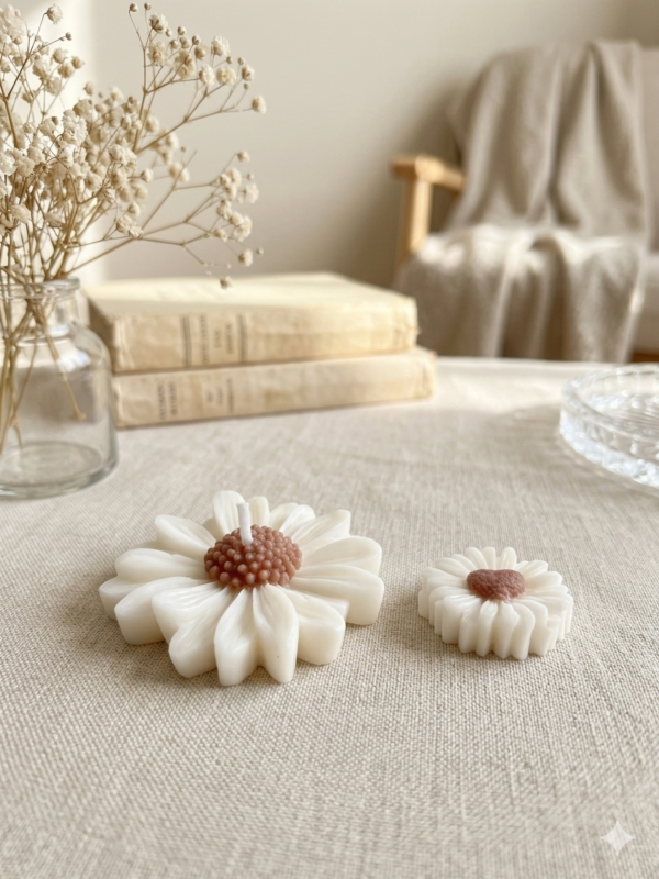 2 Candele decorative a forma di margherita